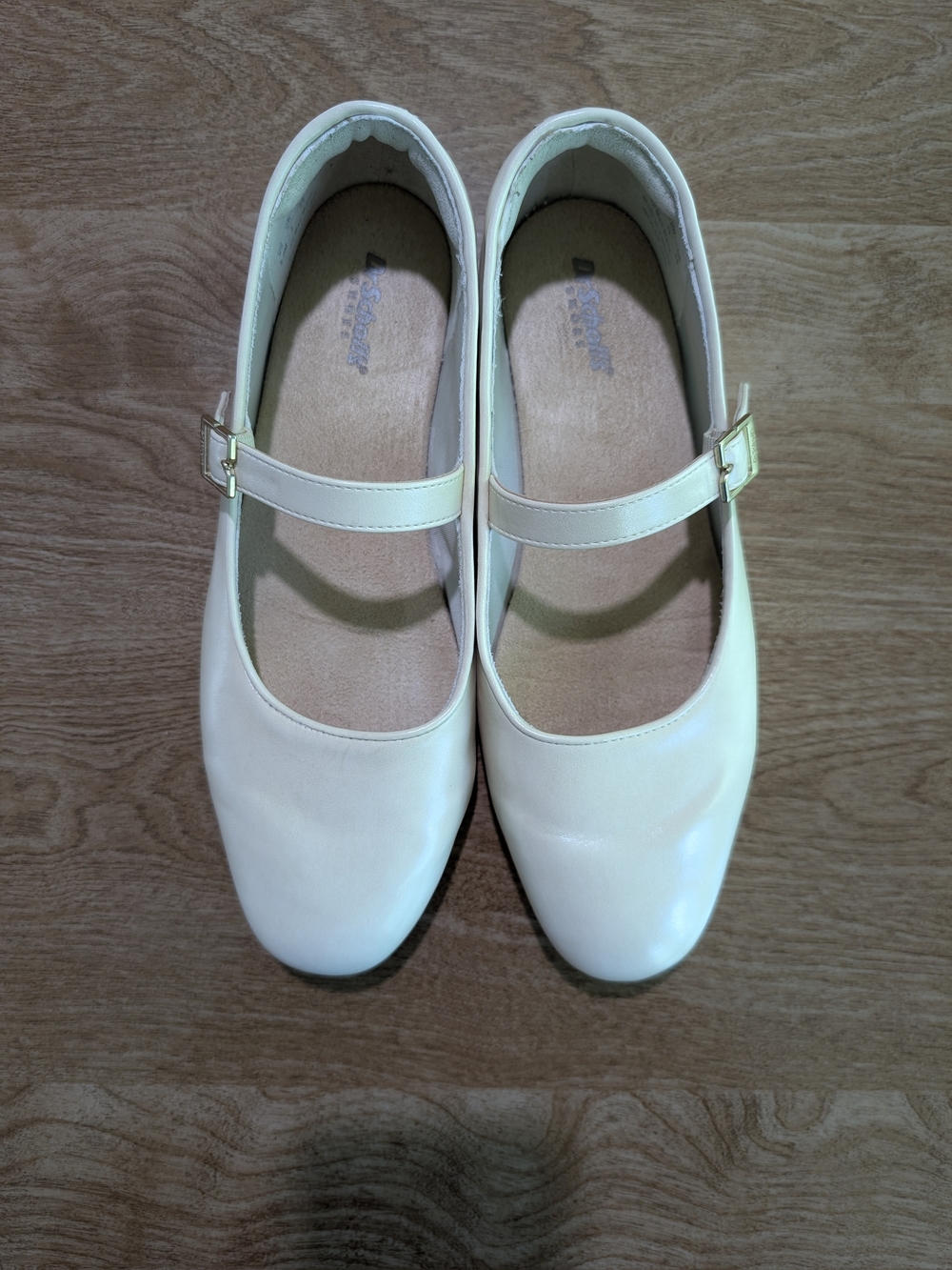 Dr. Scholl's Cream Mary Jane Flats with Buckle Strap